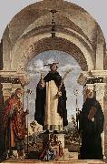 CIMA da Conegliano St Peter Martyr with St Nicholas of Bari, St Benedict and an Angel Musician dfg oil